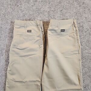 Lot of 2‎ Cintas Susan Fit Work Pants Women's Size 8 SH Beige Flat Front